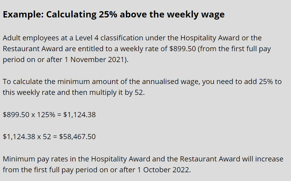 New annualised wage arrangements for restaurant, cafe and hospitality